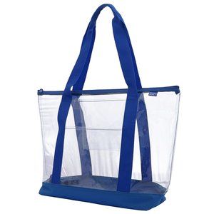 Clear Zier Tote With Color Trim And Bottom, Royal Trim V >:(